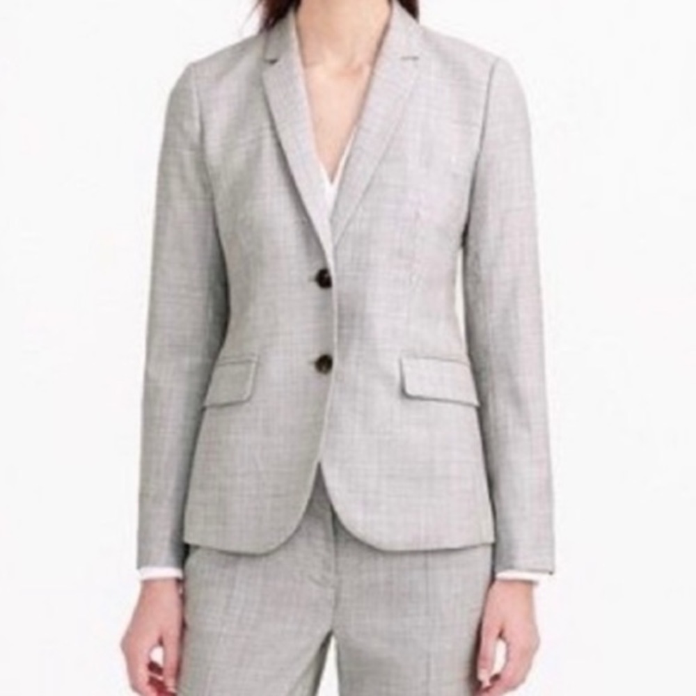 J crew 1035 super 120 blazer light gray